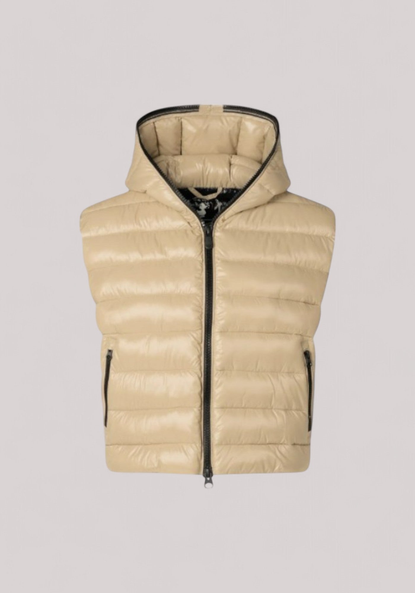 GILET DONNA PUFFER CROPPED ROMINA WOOD BEIGE