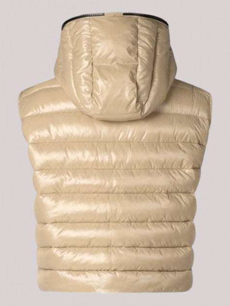 GILET DONNA PUFFER CROPPED ROMINA WOOD BEIGE