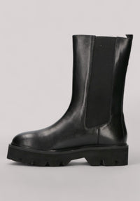 SCARPE DONNA BOOTS ALTE IN PELLE NERO