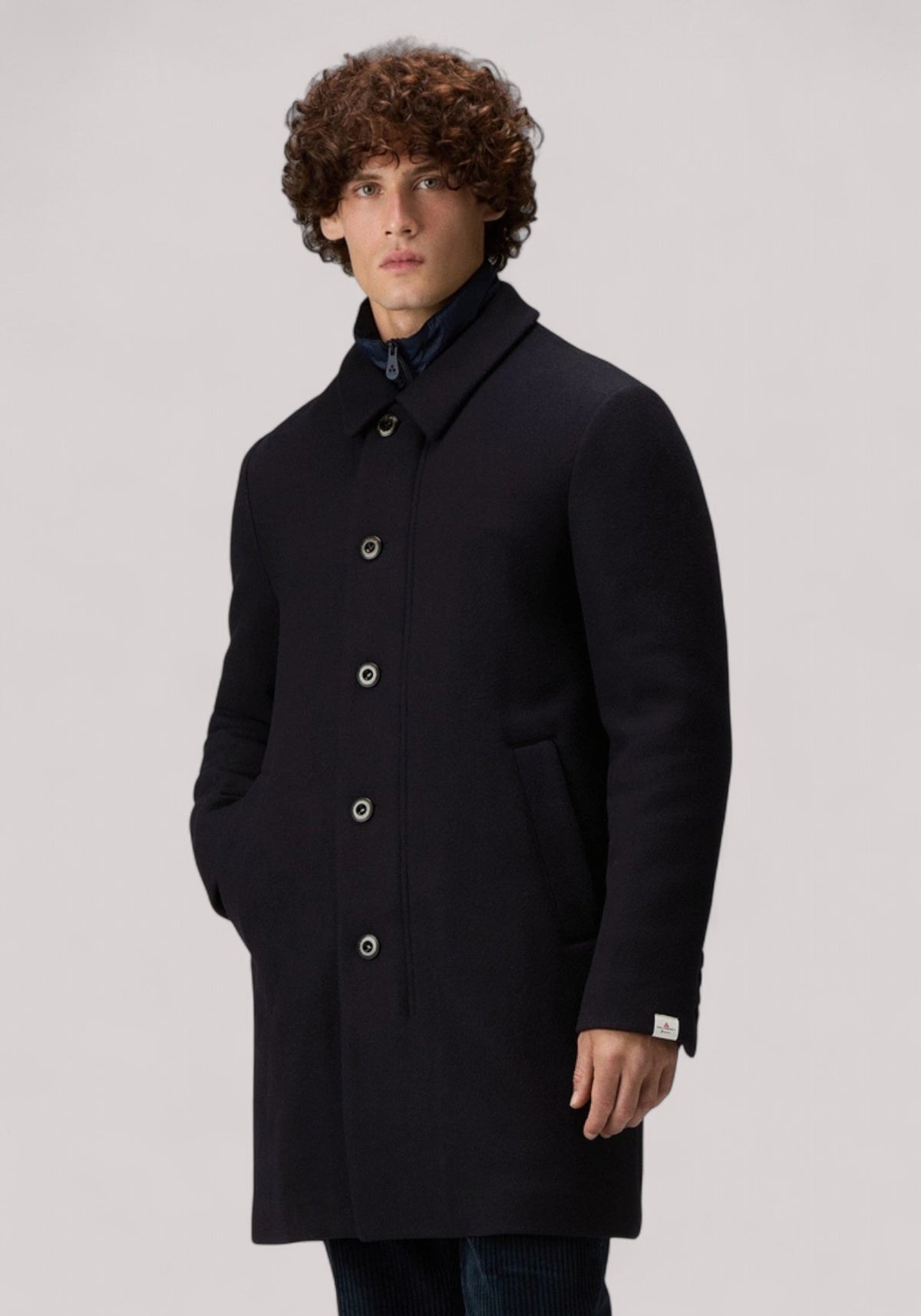 CAPPOTTO UOMO MISTO LANA BLU GRAFITE