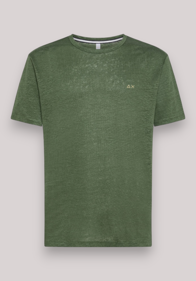 T-SHIRT UOMO VERDE SCURO LINO - Linassi