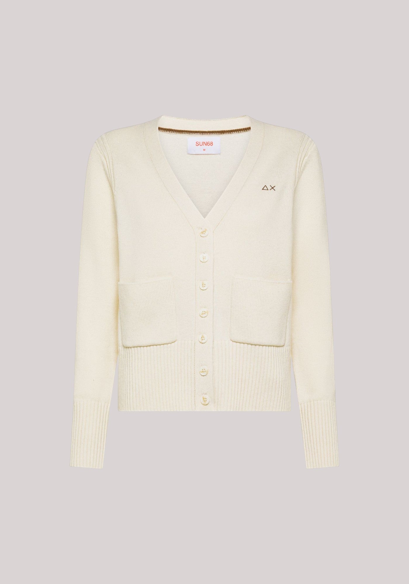 CARDIGAN DONNA IN LANA E CASHMERE BIANCO PANNA