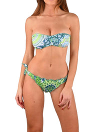 BIKINI DONNA FASCIA E SLIP REGOLABILE VERDE - FK23-1507U - Linassi