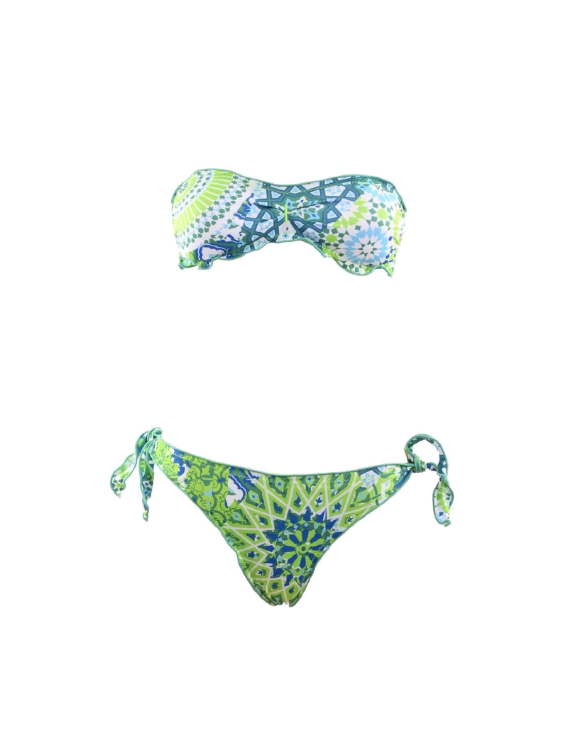 BIKINI DONNA FASCIA E SLIP REGOLABILE VERDE - FK23-1507U - Linassi