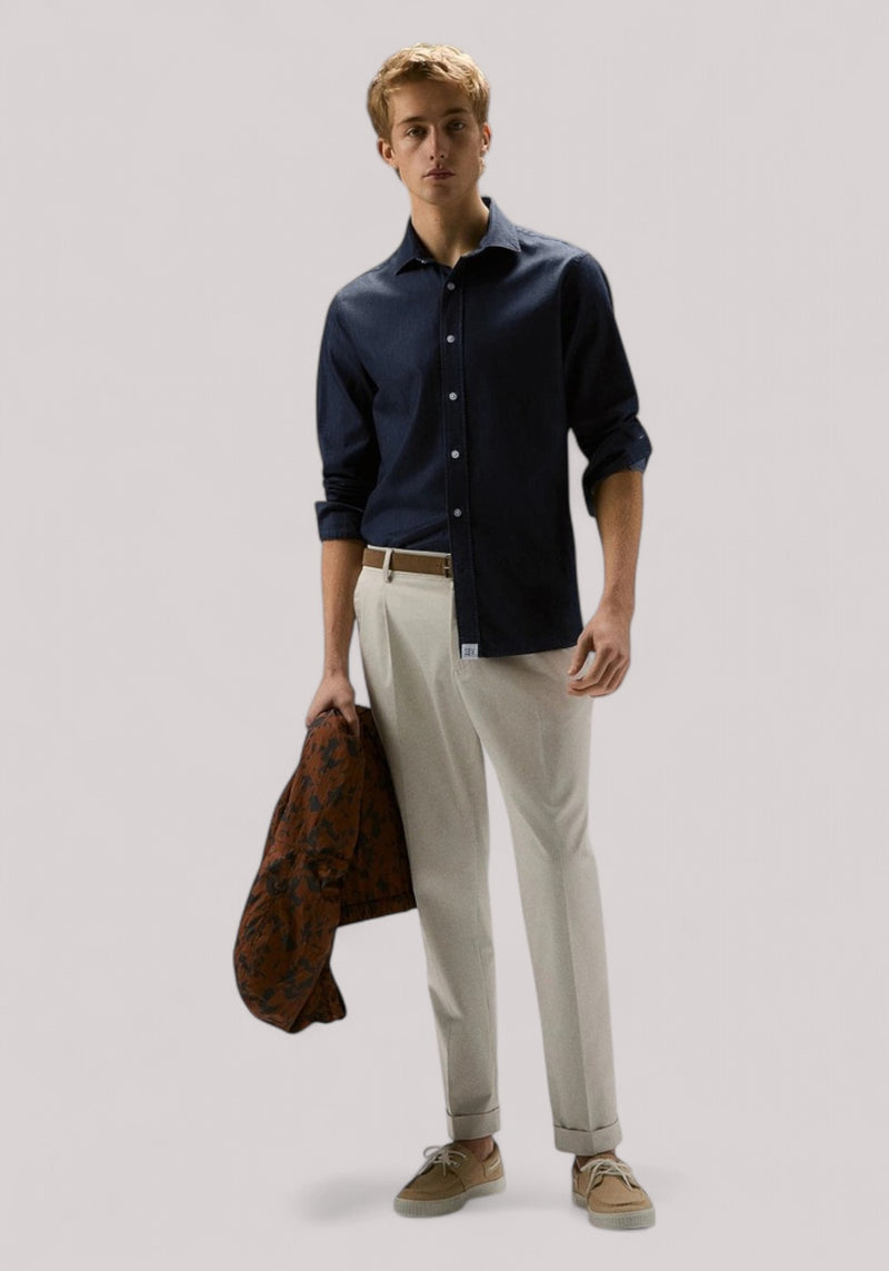 CAMICIA UOMO DENIM BLU