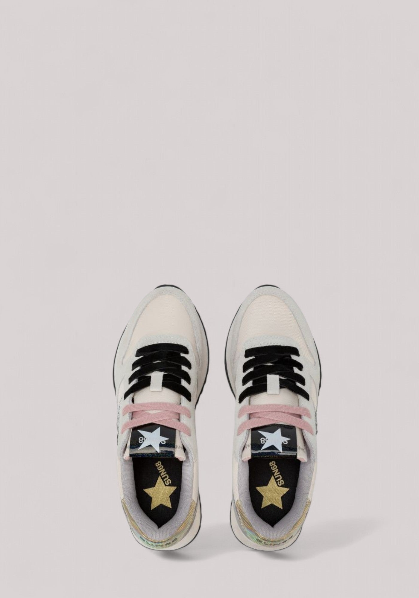SCARPE DONNA STARGIRL GLITTER LOGO BIANCO PANNA - Linassi