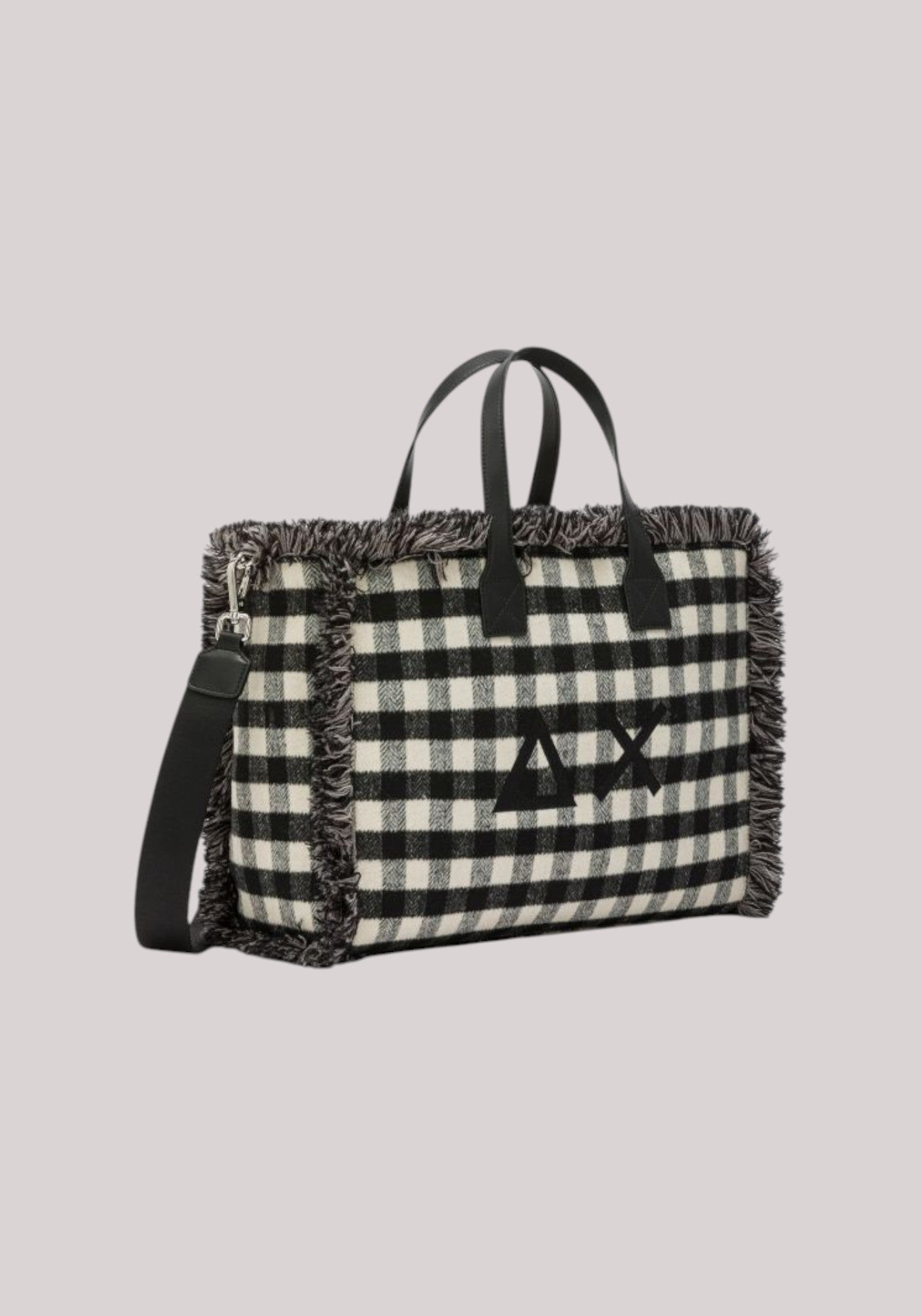BORSA DONNA CALI MIDI TARTAN NERO