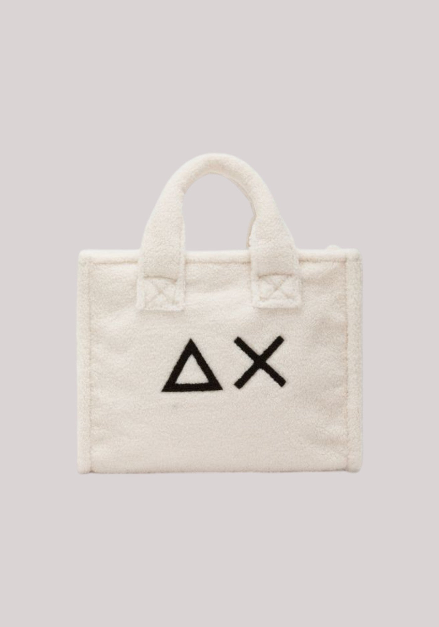BORSA DONNA MIDI IN TEDDY BIANCO PANNA