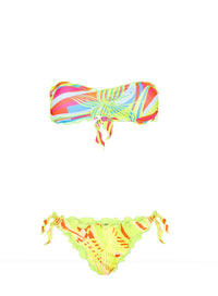 BIKINI DONNA FASCIA E SLIP REGOLABILE GIALLO FLUO - FK23-1580U - Linassi