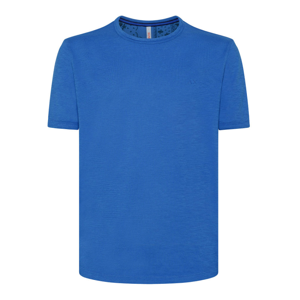 T-SHIRT UOMO COTONE FIAMMATO BLUE - T33115 12 - Linassi