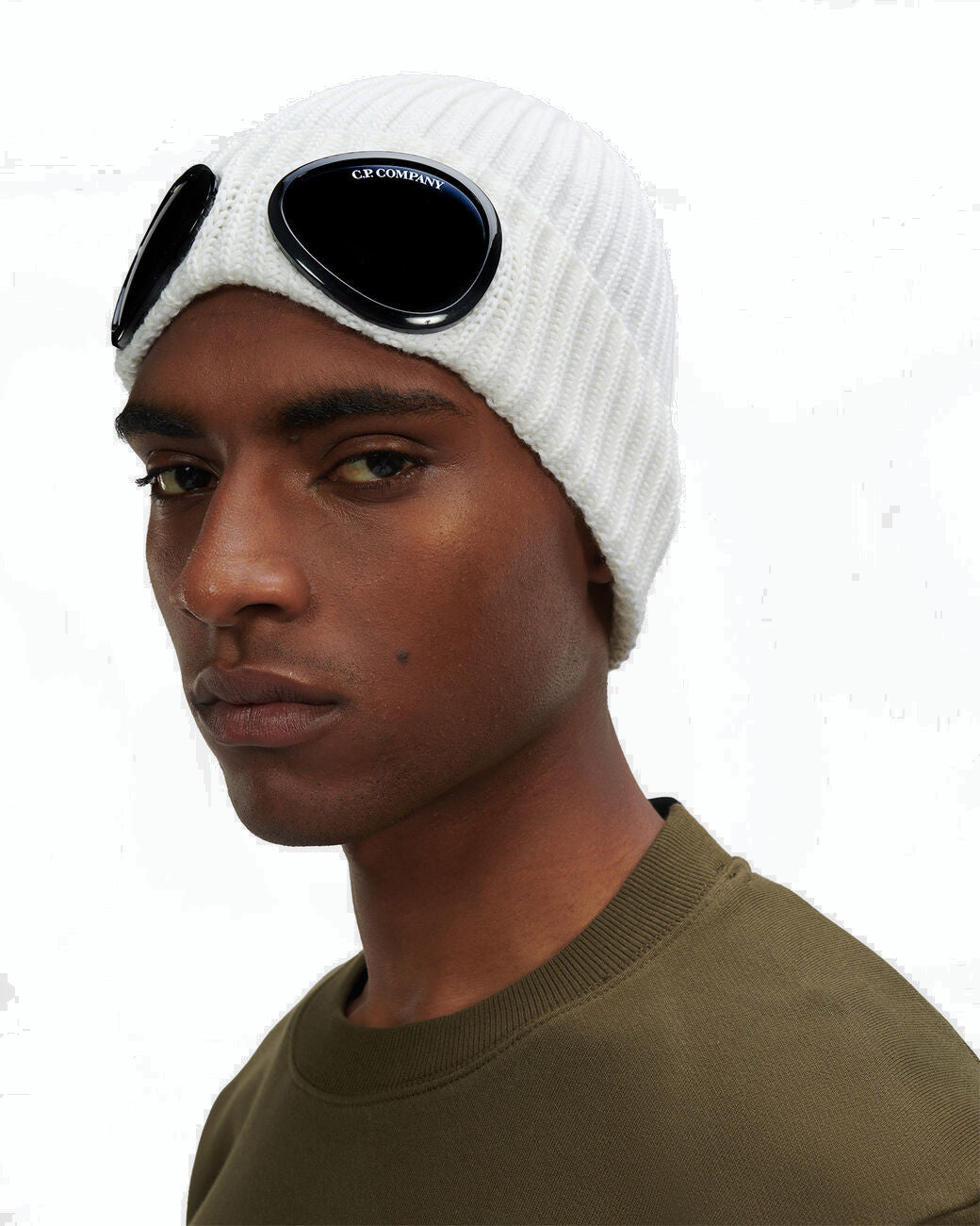 BERRETTO UOMO GOGGLE BEANIE MERINO GAUZE WHITE - 13CMAC122A005509A 103 - Linassi