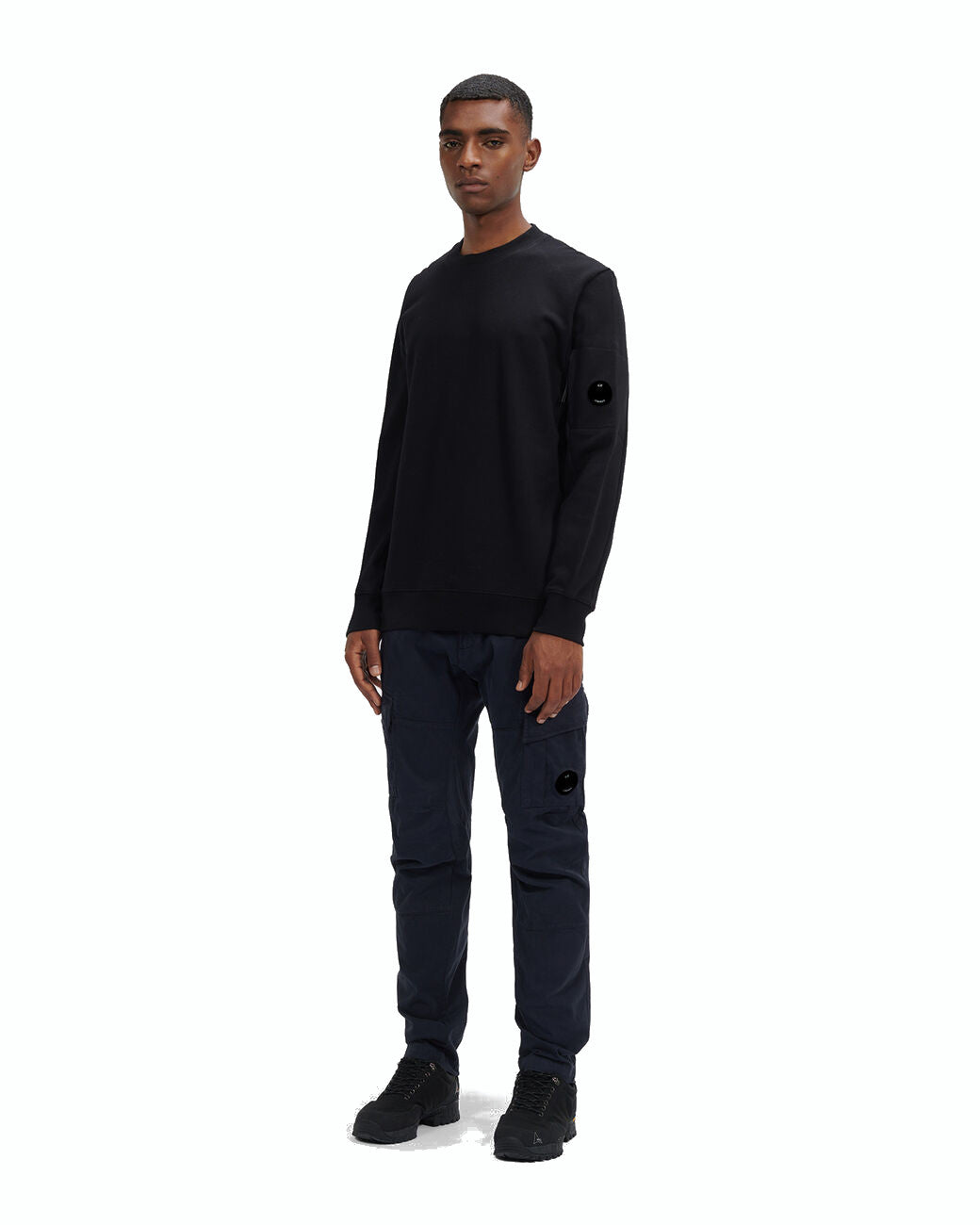 FELPA UOMO GIROCOLLO IN COTONE BLACK - 13CMSS022A-005086W 999 - Linassi