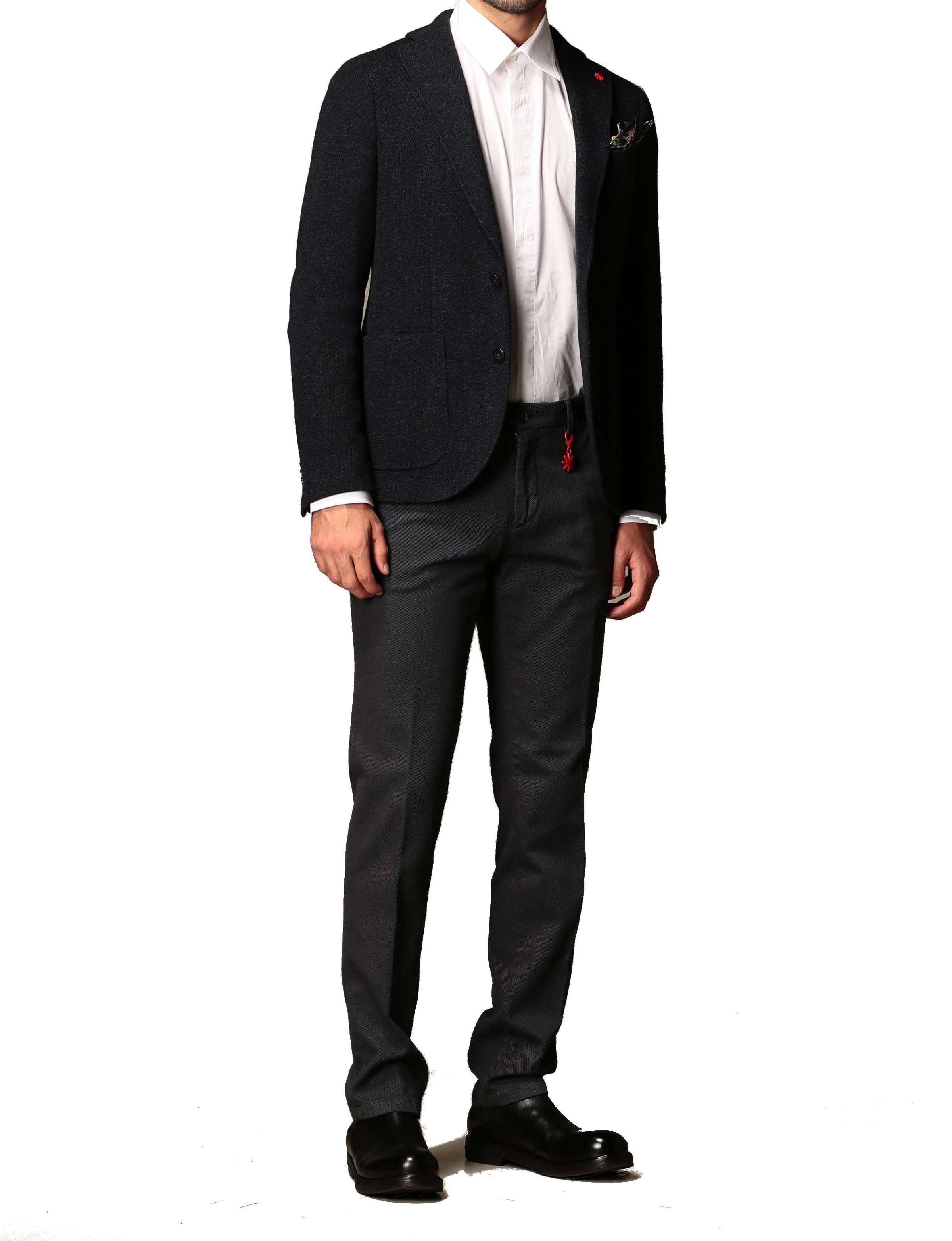 MAN BLUE JERSEY SLIM FIT JACKET - 2932G2038M 203691 - Linassi