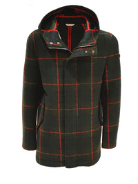 MEN'S GREEN TARTAN WOOL BLEND COAT - 3132H83171 203742 40 - Linassi