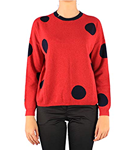 GERANIUM POLKA DOT CREW-NECK JERSEY - K29208 22 - Linassi