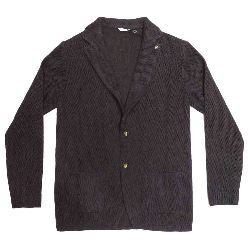 GIACCA UOMO IN MAGLIA BLU E MARRONE - 2932M590 203897 - Linassi
