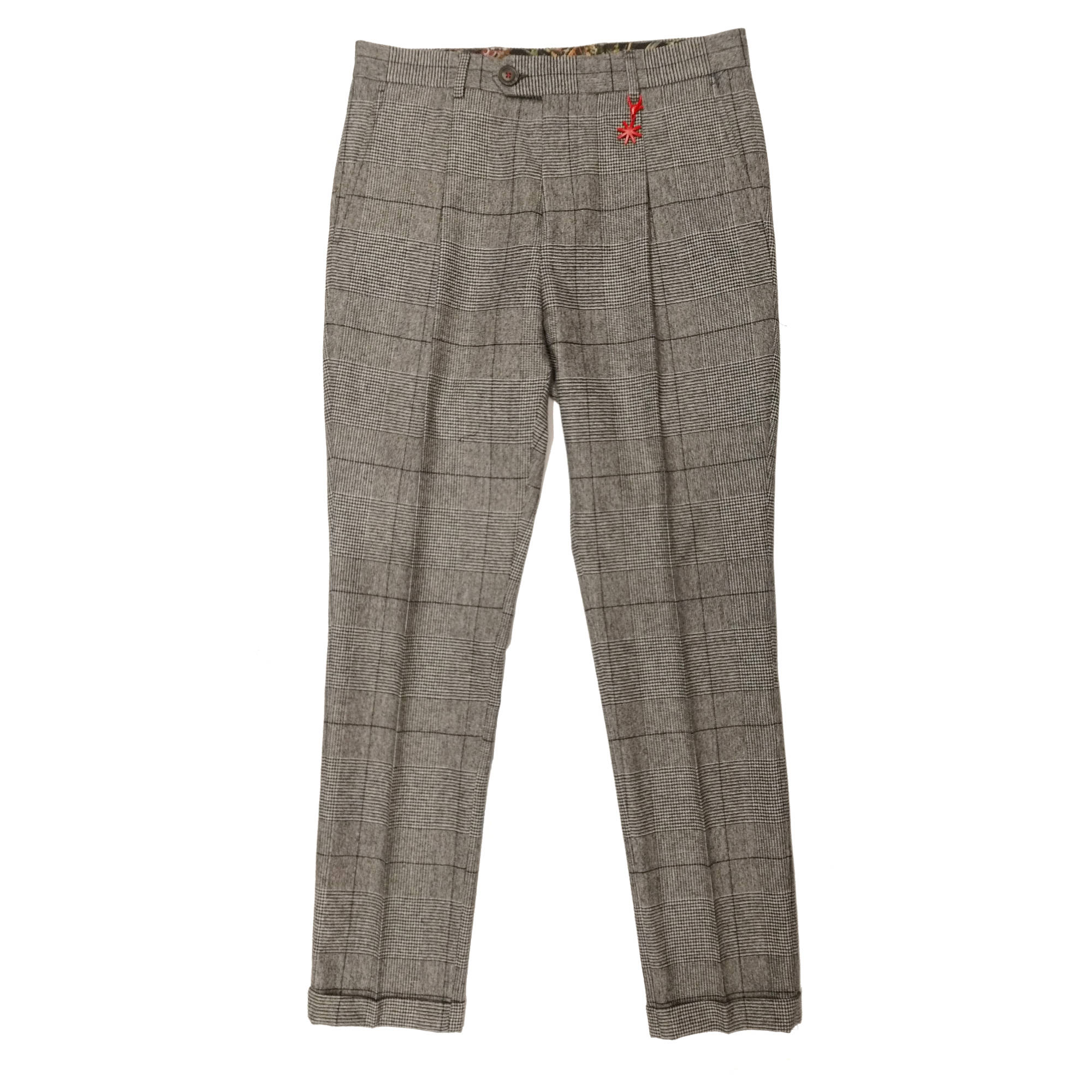 MEN'S GALLES GREY STRETCH WOOL TROUSERS - 2932P1648 203564 - Linassi