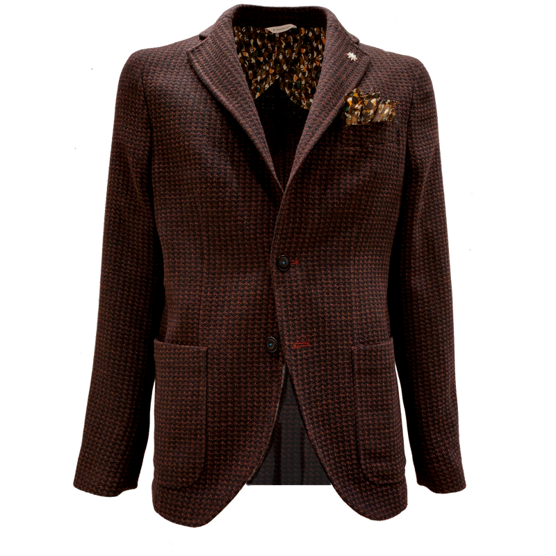 MAN SLIMFIT HOUNDSTOOTH JACKET RED - 3132G2028 213651 28 - Linassi