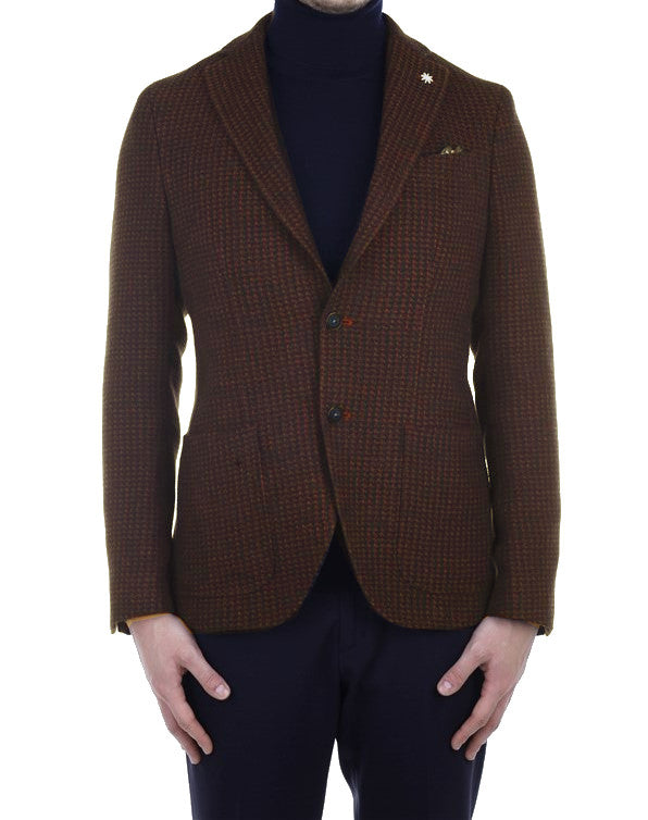 MAN SLIMFIT HOUNDSTOOTH JACKET RED - 3132G2028 213651 28 - Linassi