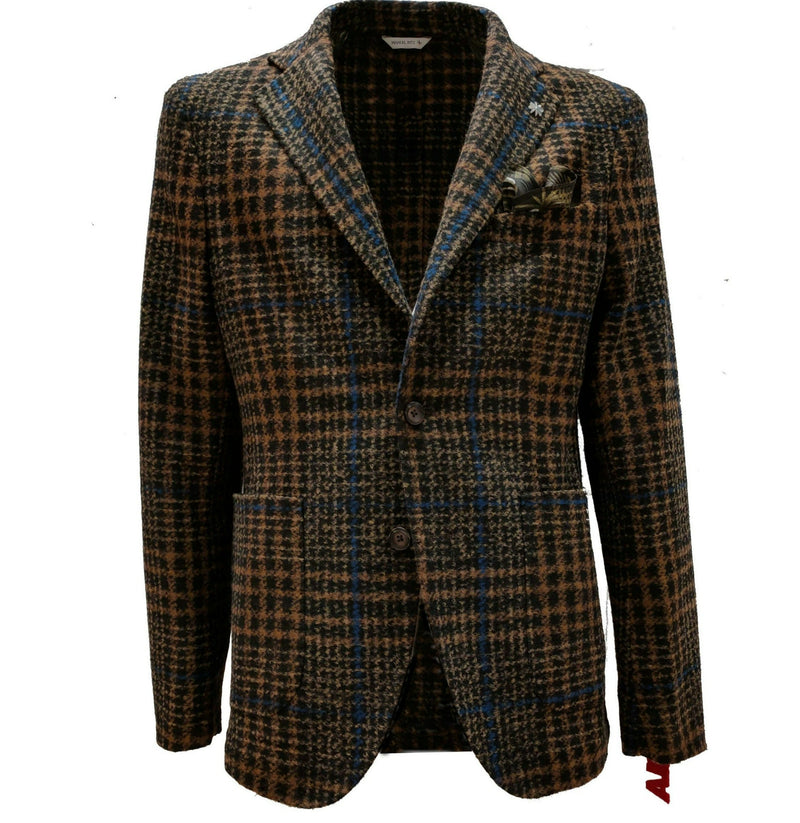 MAN'S BROWN SLIMFIT TARTAN JACKET - 3132G2728M1 203703 28 - Linassi