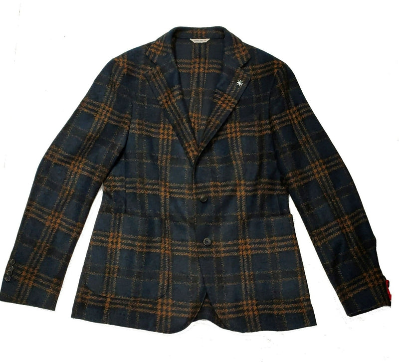 MAN'S SLIMFIT TARTAN JACKET BLUE - 3132G2728M1 203704 88 - Linassi