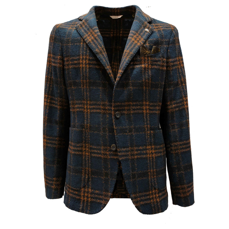 MAN'S SLIMFIT TARTAN JACKET BLUE - 3132G2728M1 203704 88 - Linassi