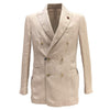MAN DOUBLE-BREASTED SLIM FIT LINEN JACKET - BEIGE  338AV3 - Linassi