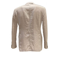 MAN DOUBLE-BREASTED SLIM FIT LINEN JACKET - BEIGE  338AV3 - Linassi