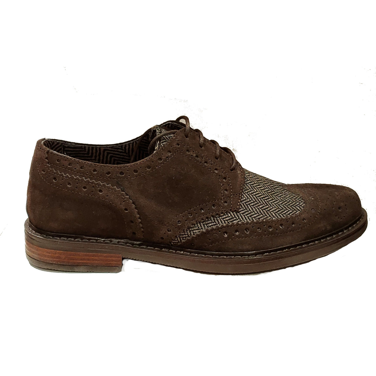 MEN'S SHOES IN PATTERNED FABRIC AND BROWN SUEDE 270 - Linassi