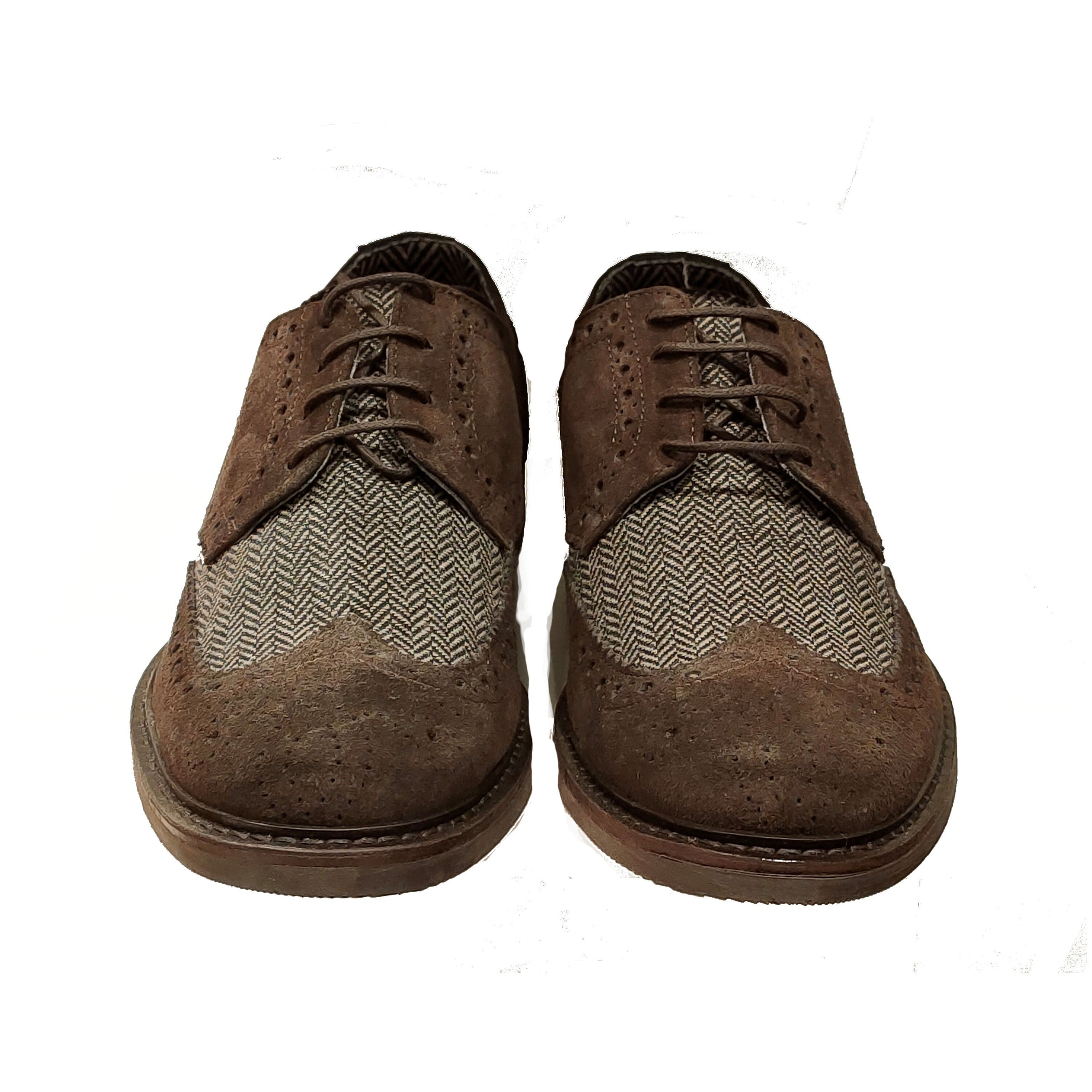 MEN'S SHOES IN PATTERNED FABRIC AND BROWN SUEDE 270 - Linassi