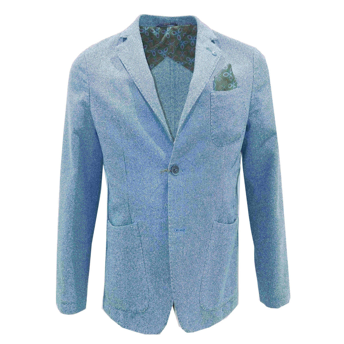 LIGHT BLUE COTTON BLEND MAN'S JACKET - /9 A182GEGE78|TF035O - Linassi