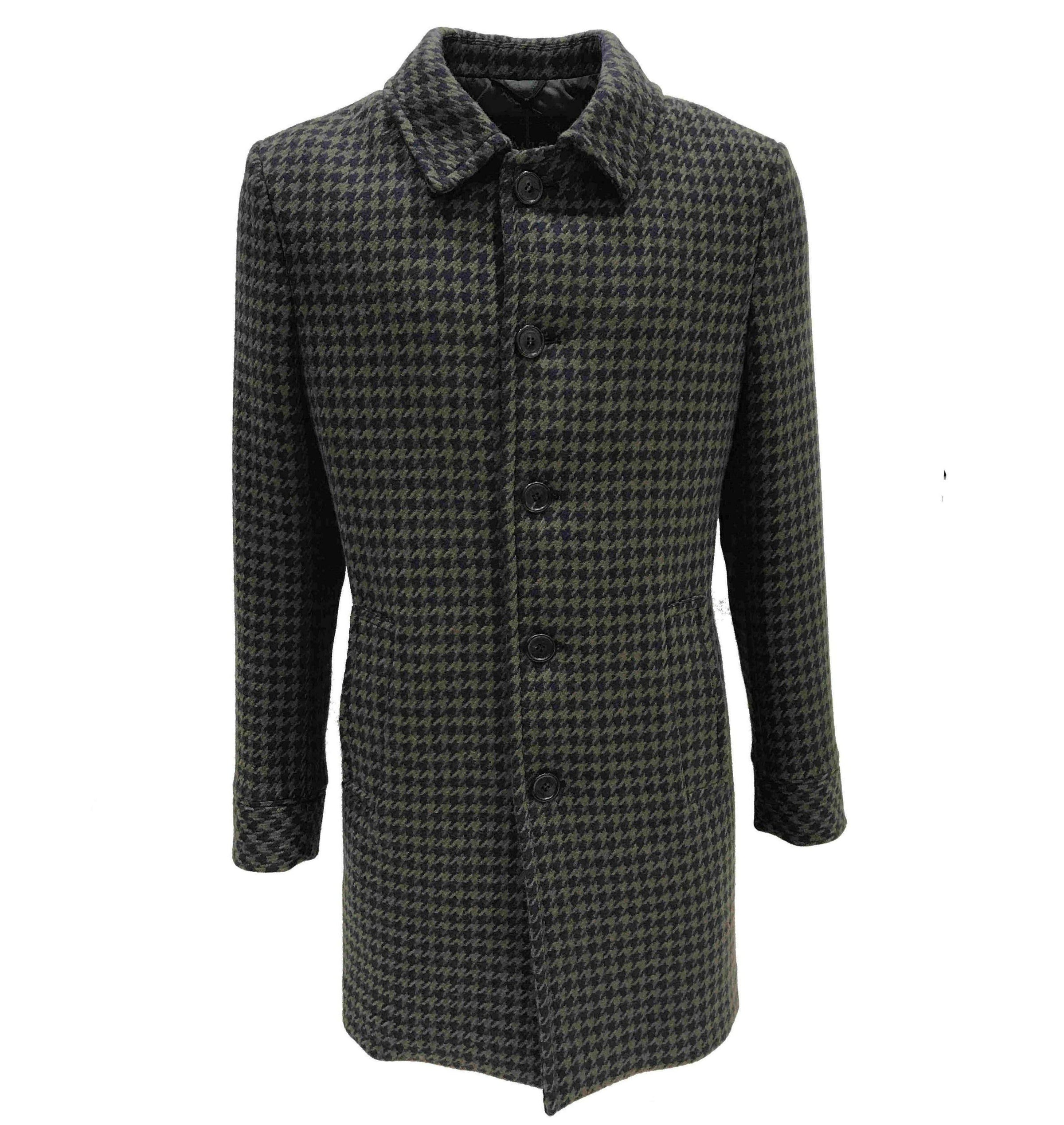 MAN SLIM FIT COAT IN VIRGIN WOOL BLEND MILITARY GREEN - ALFREDO 18WPUALFRPDM - Linassi