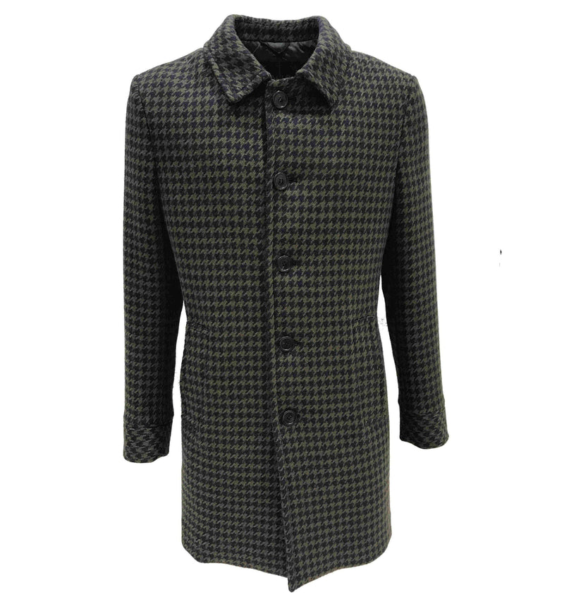 MAN SLIM FIT COAT IN VIRGIN WOOL BLEND MILITARY GREEN - ALFREDO 18WPUALFRPDM - Linassi