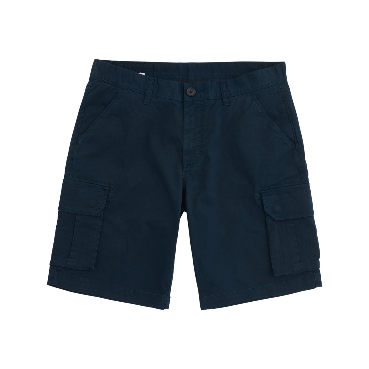 MAN BERMUDA IN COTTON NAVY BLUE - MILITARY SOLID B31105 07 - Linassi