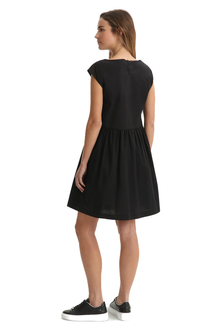 WOMAN BLACK POPLIN DRESS - CFWDR0068FRUT1509 100 - Linassi