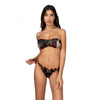 BIKINI DONNA FASCIA E SLIP CON LACETTI VERDE - F22-1507U - Linassi