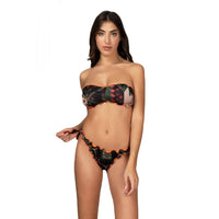 BIKINI DONNA FASCIA E SLIP CON LACETTI VERDE - F22-1507U - Linassi