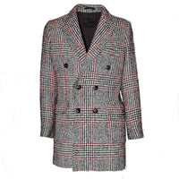MAN DOUBLE-BREASTED SLIM VIRGIN WOOL BLEND COAT - RED - Linassi
