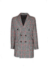MAN DOUBLE-BREASTED SLIM VIRGIN WOOL BLEND COAT - RED - Linassi