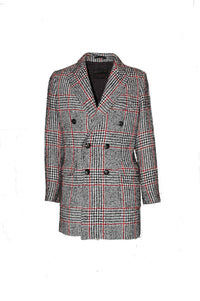 MAN DOUBLE-BREASTED SLIM VIRGIN WOOL BLEND COAT - RED - Linassi