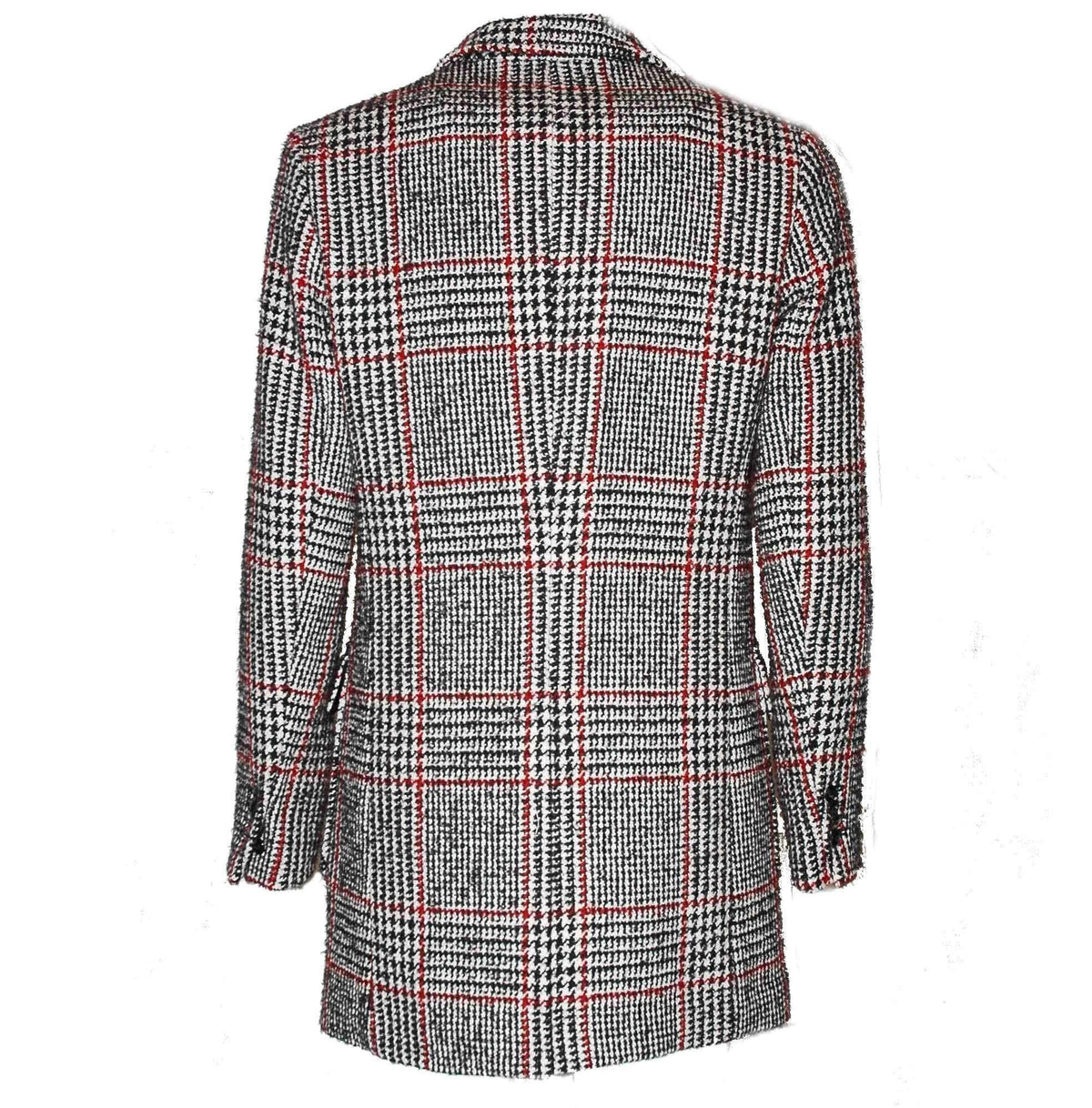 MAN DOUBLE-BREASTED SLIM VIRGIN WOOL BLEND COAT - RED - Linassi