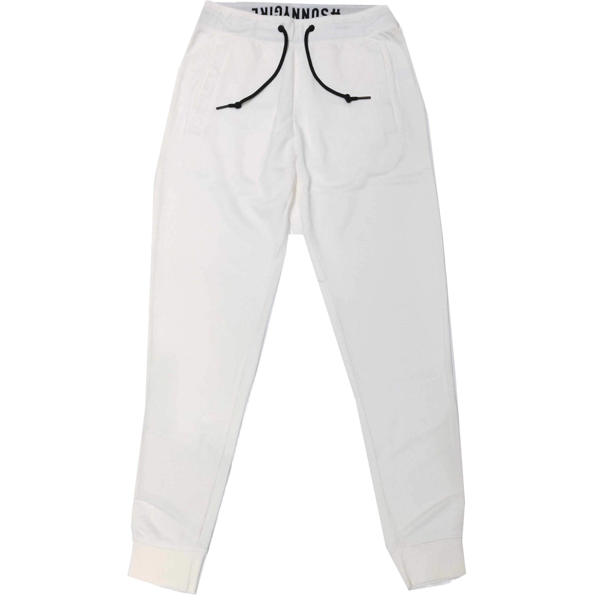 WOMAN SPORTY SWEAT PANTS CREAM WHITE - SPORT SOLID COTTON F29210 - Linassi