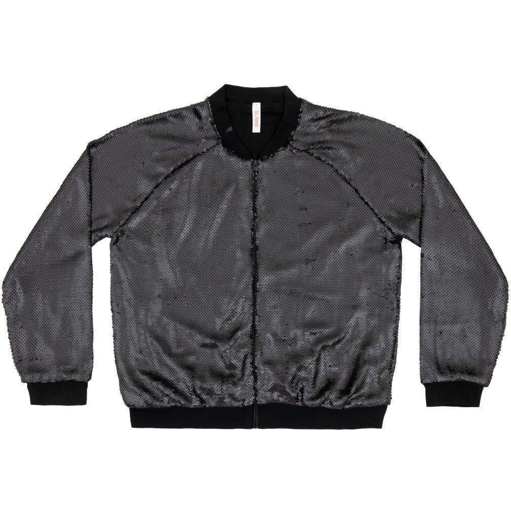 WOMEN'S ZIPPED SWEATSHIRT BLACK - JACKET FULL PAILETTE F29215 - Linassi