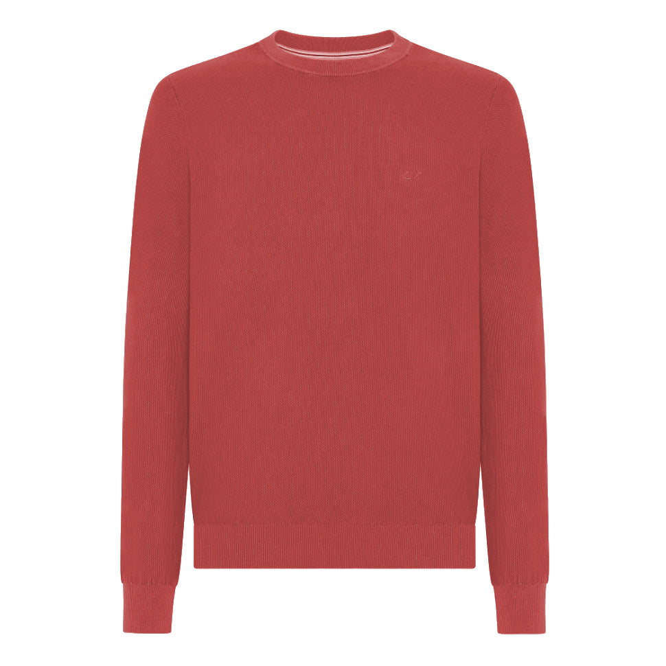 MEN'S PURE COTTON CREW-NECK SWEATER - RASPBERRY K18107 92 - Linassi