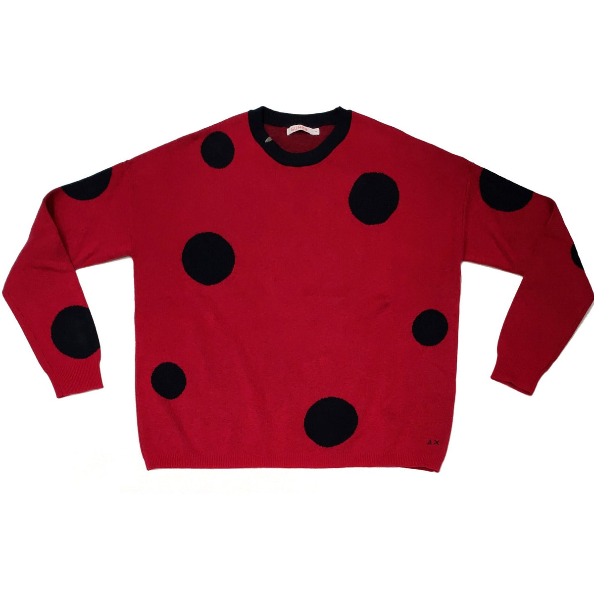 GERANIUM POLKA DOT CREW-NECK JERSEY - K29208 22 - Linassi