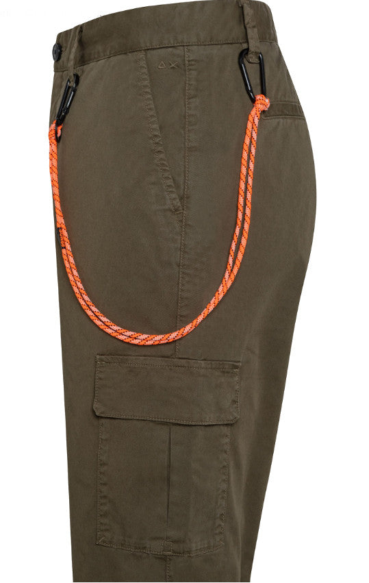 MEN'S CARGO TROUSERS IN MILITARY STRETCH COTTON - P32102 19 - Linassi