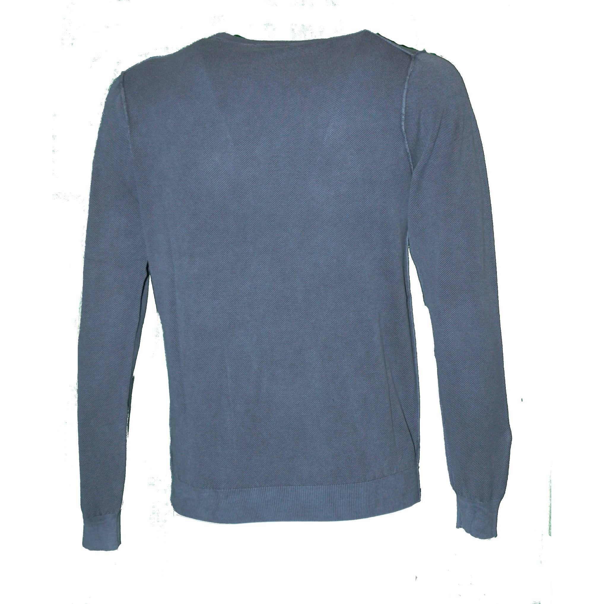 MAN ROUND NECK PURE COTTON JERSEY - DARK NAVY ROUND NECK RICHE VIN - Linassi