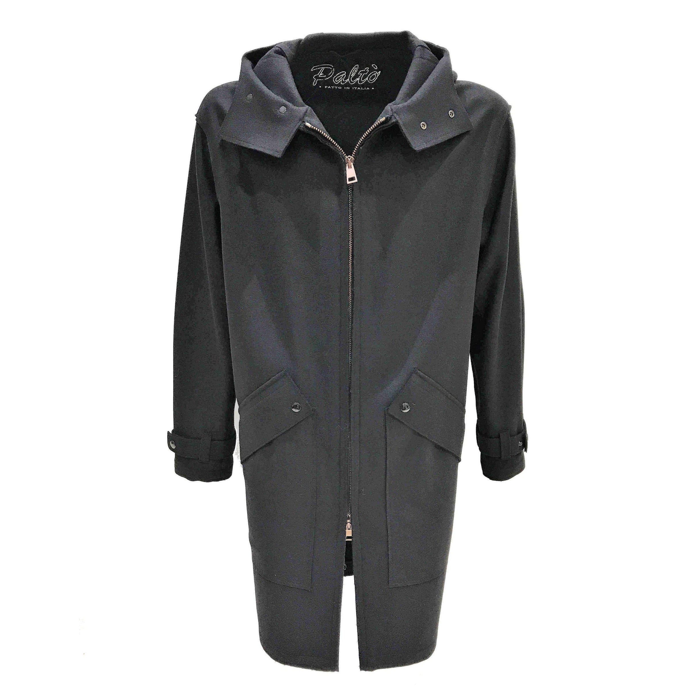 MAN OVERCOAT PARKA IN VIRGIN WOOL BLEND BLACK - RUGGERO 18WPURUGTFEL - Linassi