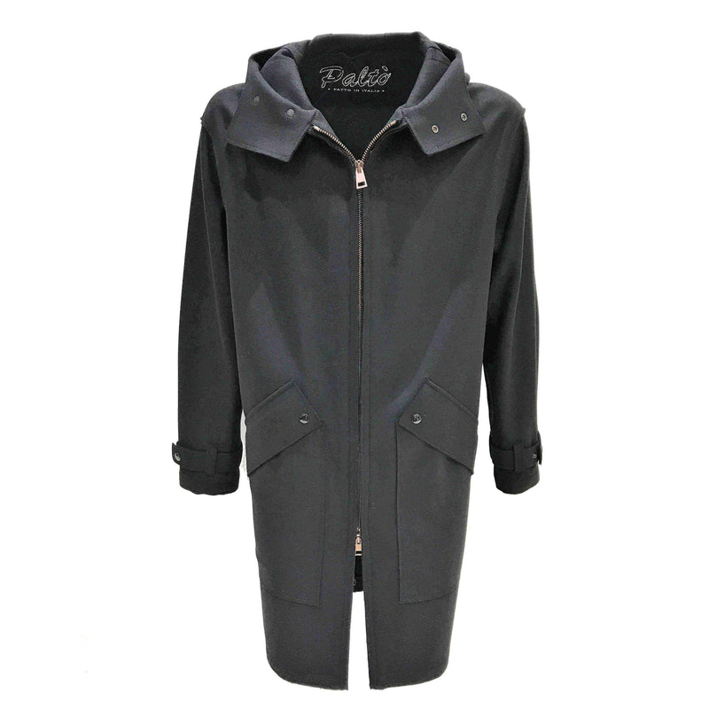 MAN OVERCOAT PARKA IN VIRGIN WOOL BLEND BLACK - RUGGERO 18WPURUGTFEL - Linassi
