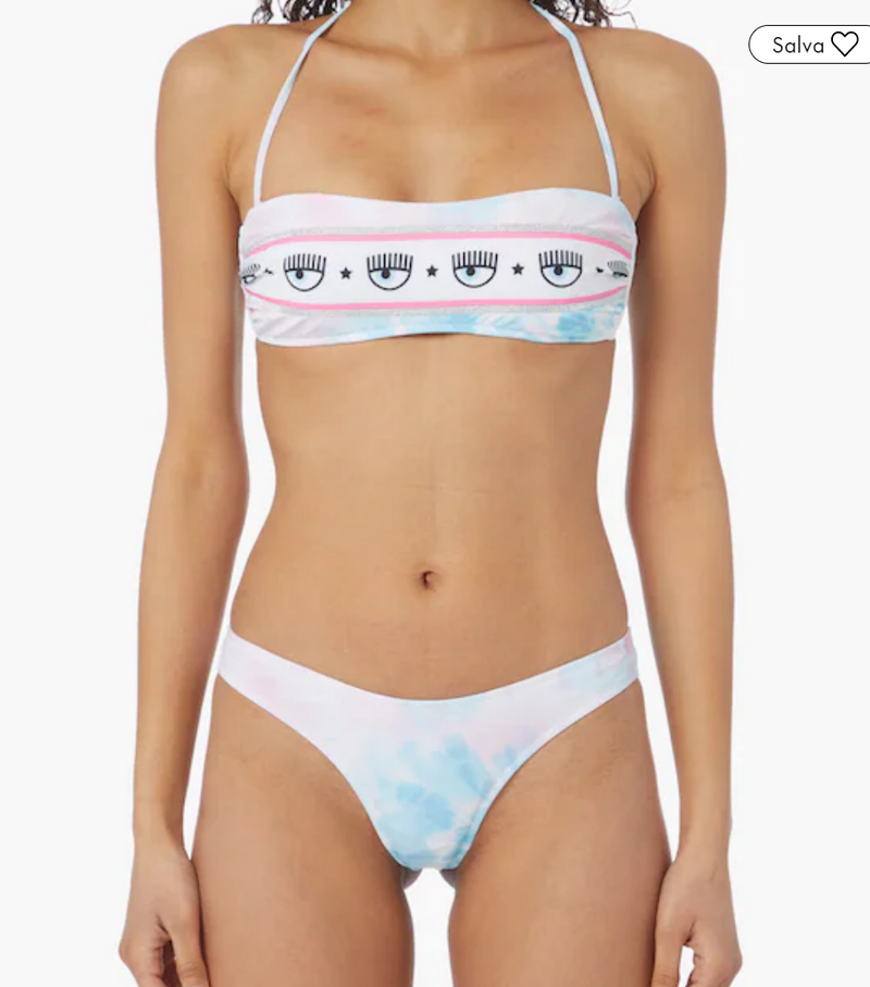 WOMEN'S BANDEAU BIKINI TOP PINK BLUE - CFA5726 5955 1888 - Linassi